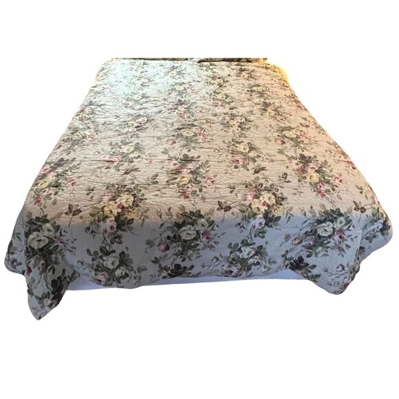 JC Penny Home Reversible Floral/Striped Full Size Comforter C92 - Picture 2 of 6